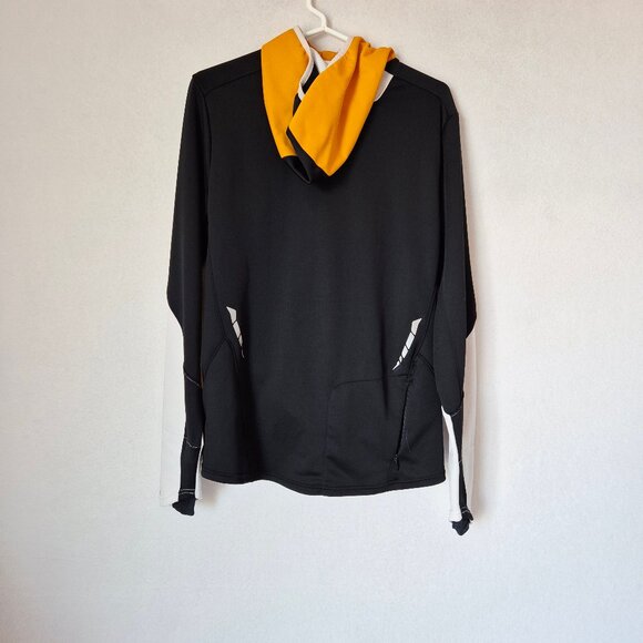 Pearl Izumi Elite Series Thermal Cycling Hooded 1/4 Zip Jacket Orange Black - Picture 4 of 13